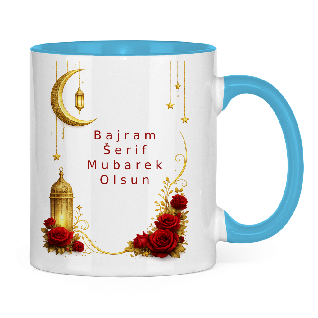 🇧🇦 Bajramska šolja Mjesec i ruže | Elegantan poklon za Bajram Mubarak