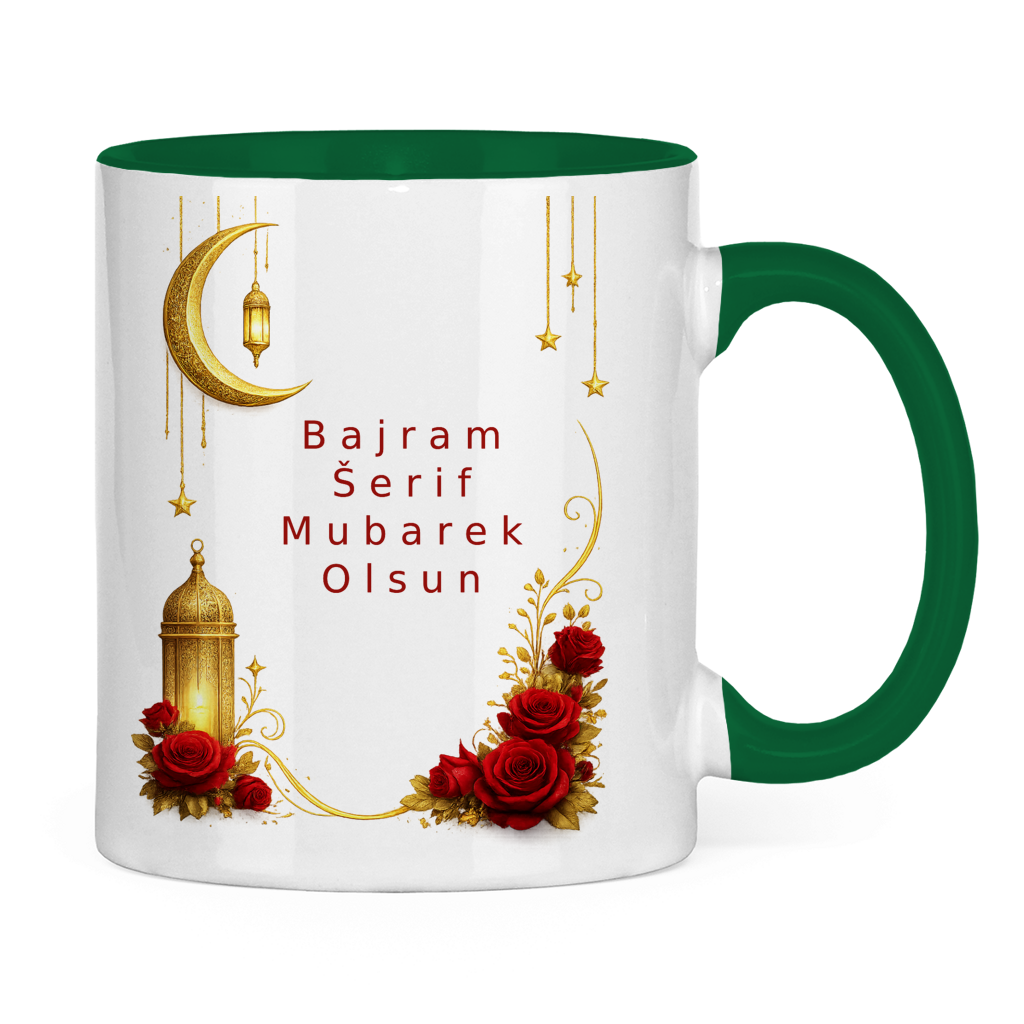 🇧🇦 Bayram Tasse Mond & Rosen| Elegantes Eid Mubarak Geschenk