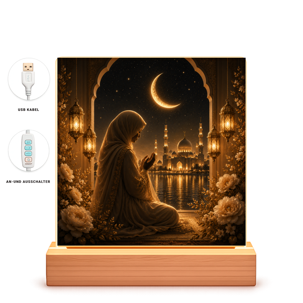 LED Bilderrahmen Goldene Gebetsnacht | Eid Mubarak