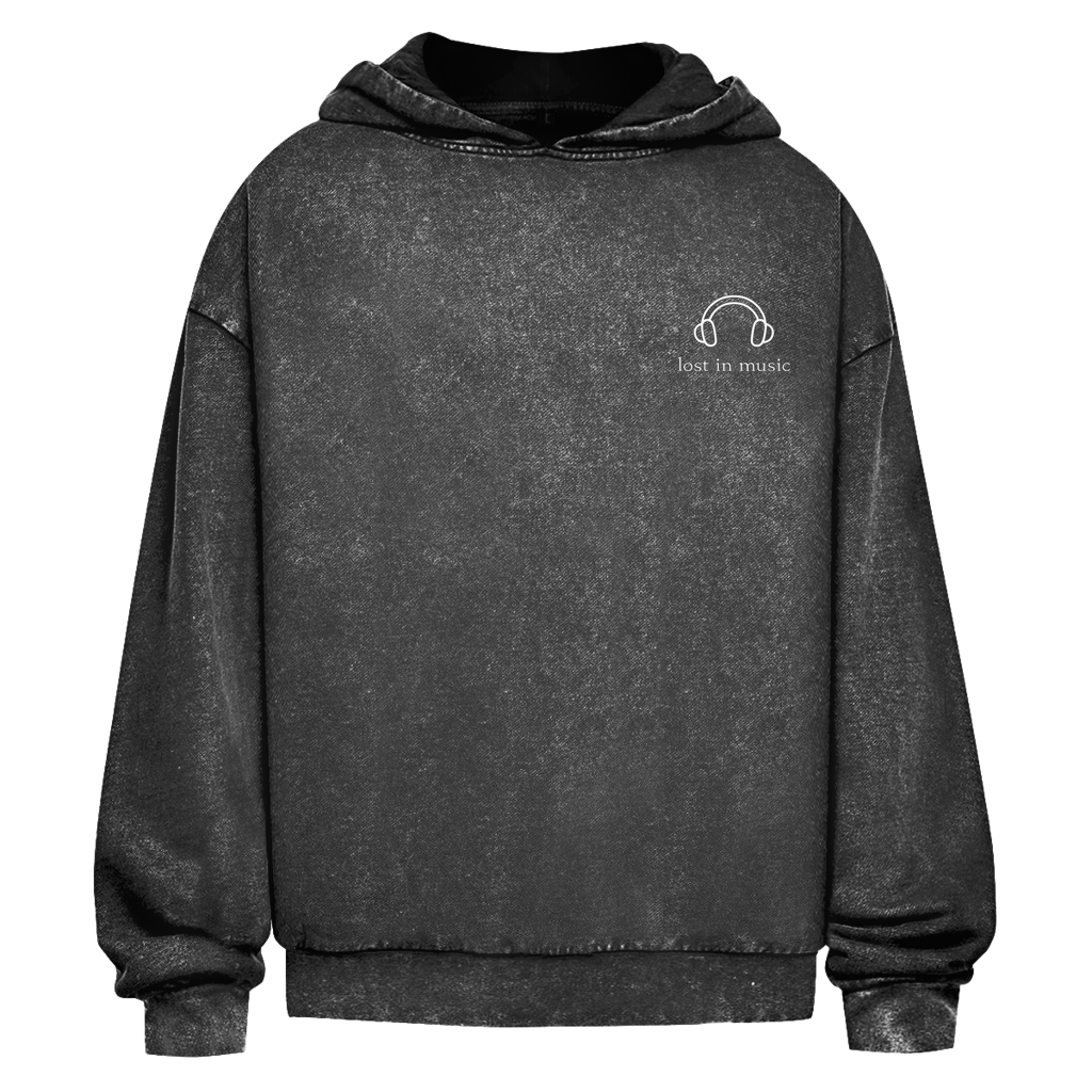 Oversize Washed Hoodie Lost in Music