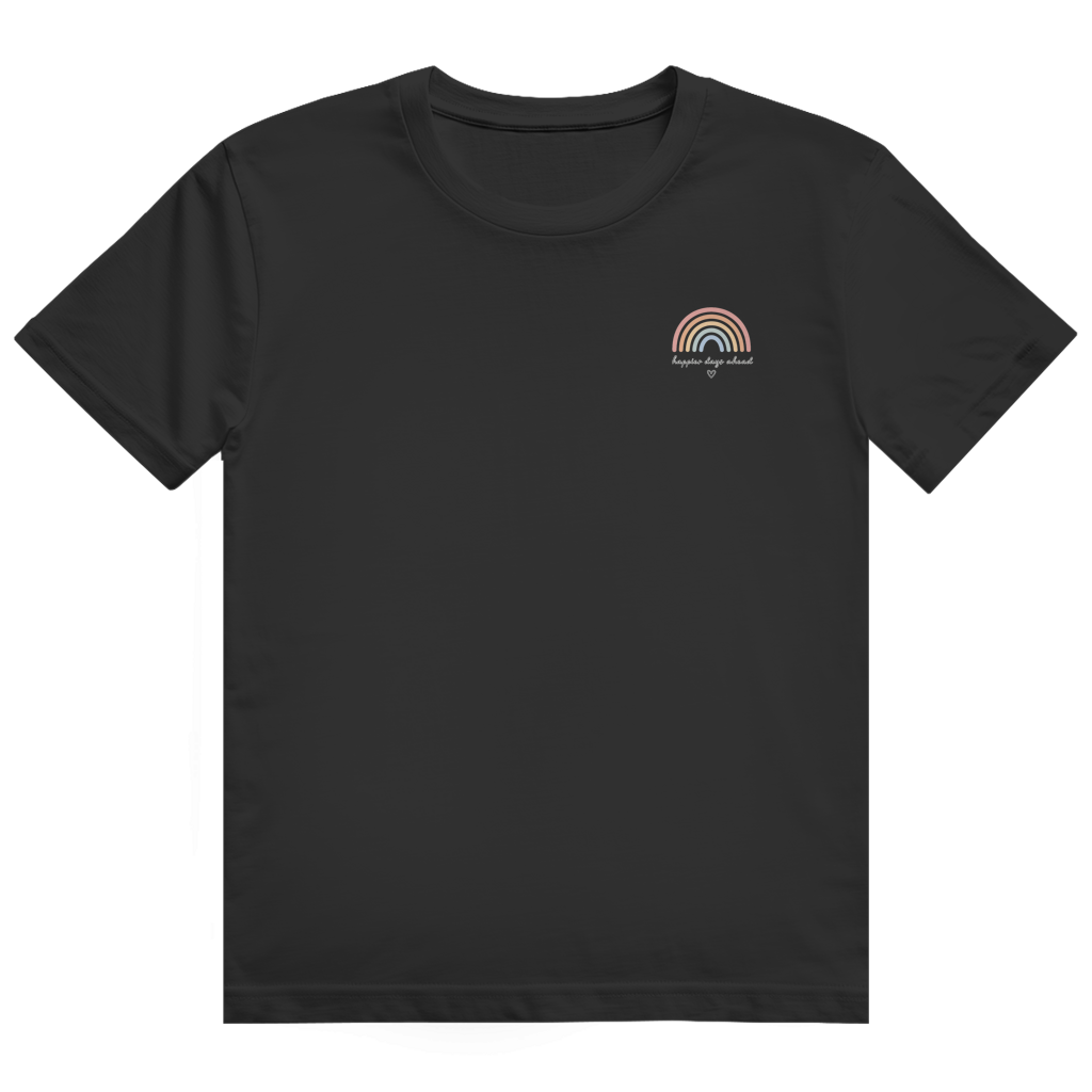 Gildan Heavy Cotton T-Shirt „Happier Days Ahead“ – Rainbow Shirt mit Positive Vibes