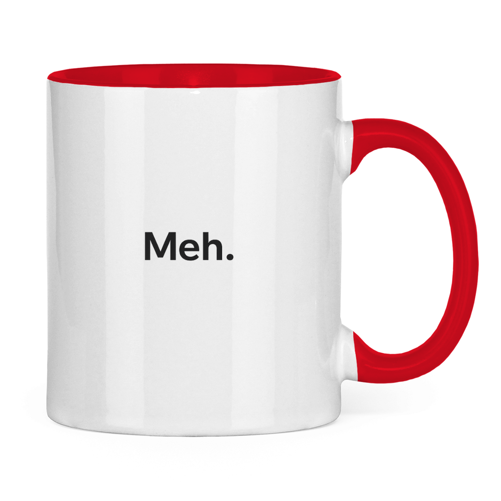Smiješna šolja „Meh.“ – Minimalistička šolja za kafu