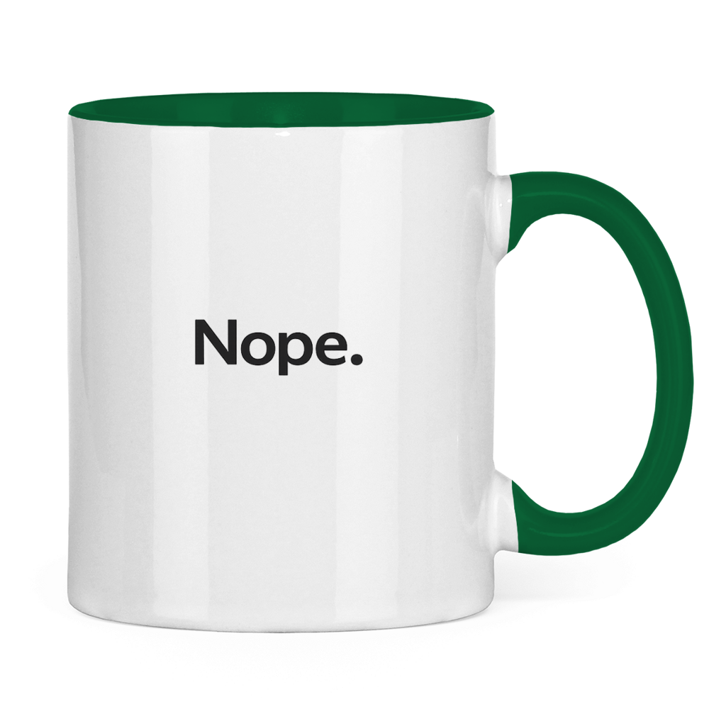 Lustige Tasse „Nope.“ – Minimal Kaffee Tasse
