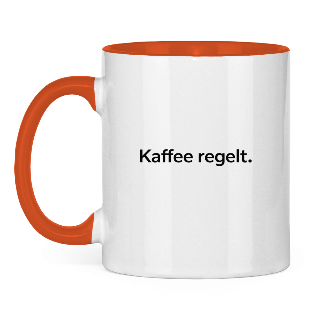 Lustige Tasse „Kaffee regelt.“