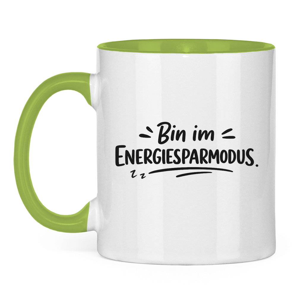 Lustige Tasse „Bin im Energiesparmodus.“