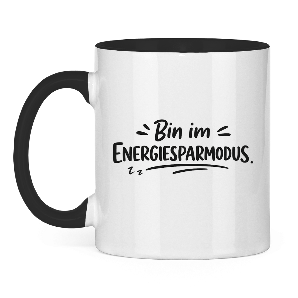 Lustige Tasse „Bin im Energiesparmodus.“