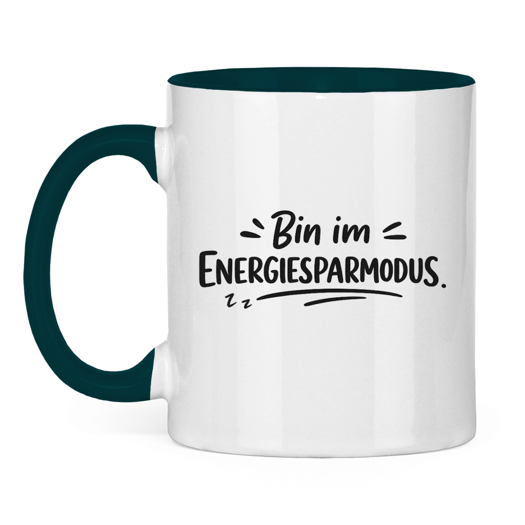 Lustige Tasse „Bin im Energiesparmodus.“
