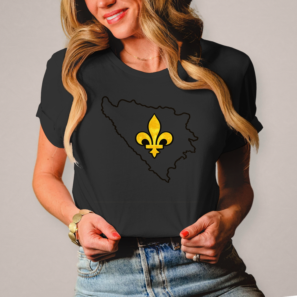Damen T-Shirt - Bosnia Outline Design mit Bosnischem Ljiljan
