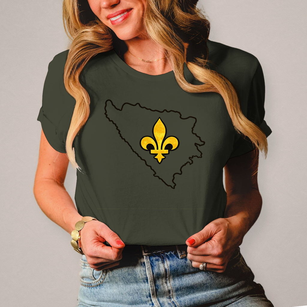 Damen T-Shirt - Bosnia Outline Design mit Bosnischem Ljiljan