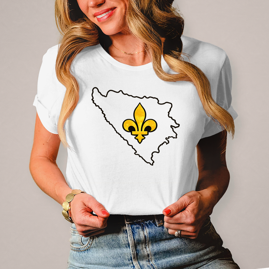 Damen T-Shirt - Bosnia Outline Design mit Bosnischem Ljiljan