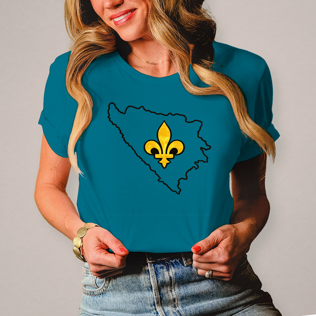 Damen T-Shirt - Bosnia Outline Design mit Bosnischem Ljiljan