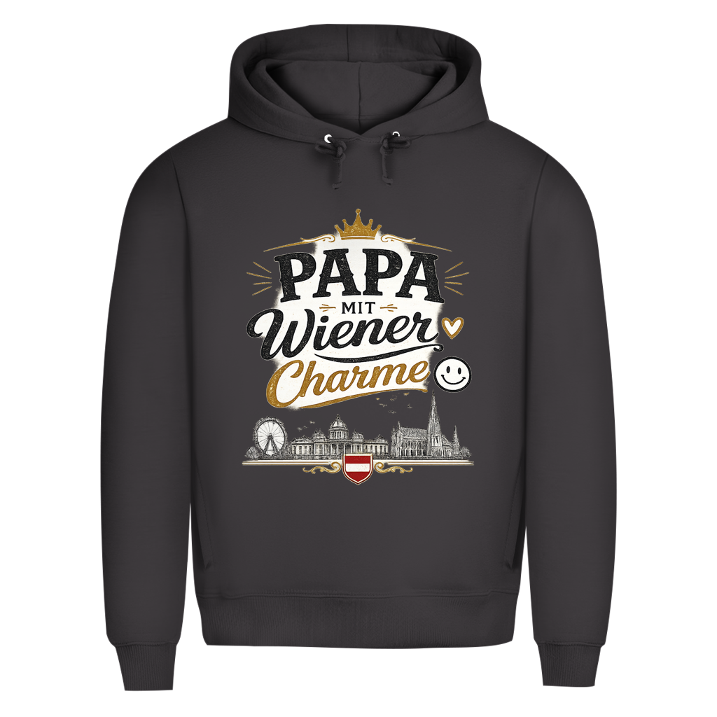 Herren Premium Bio Hoodie – Papa mit Wiener Charme | Österreich