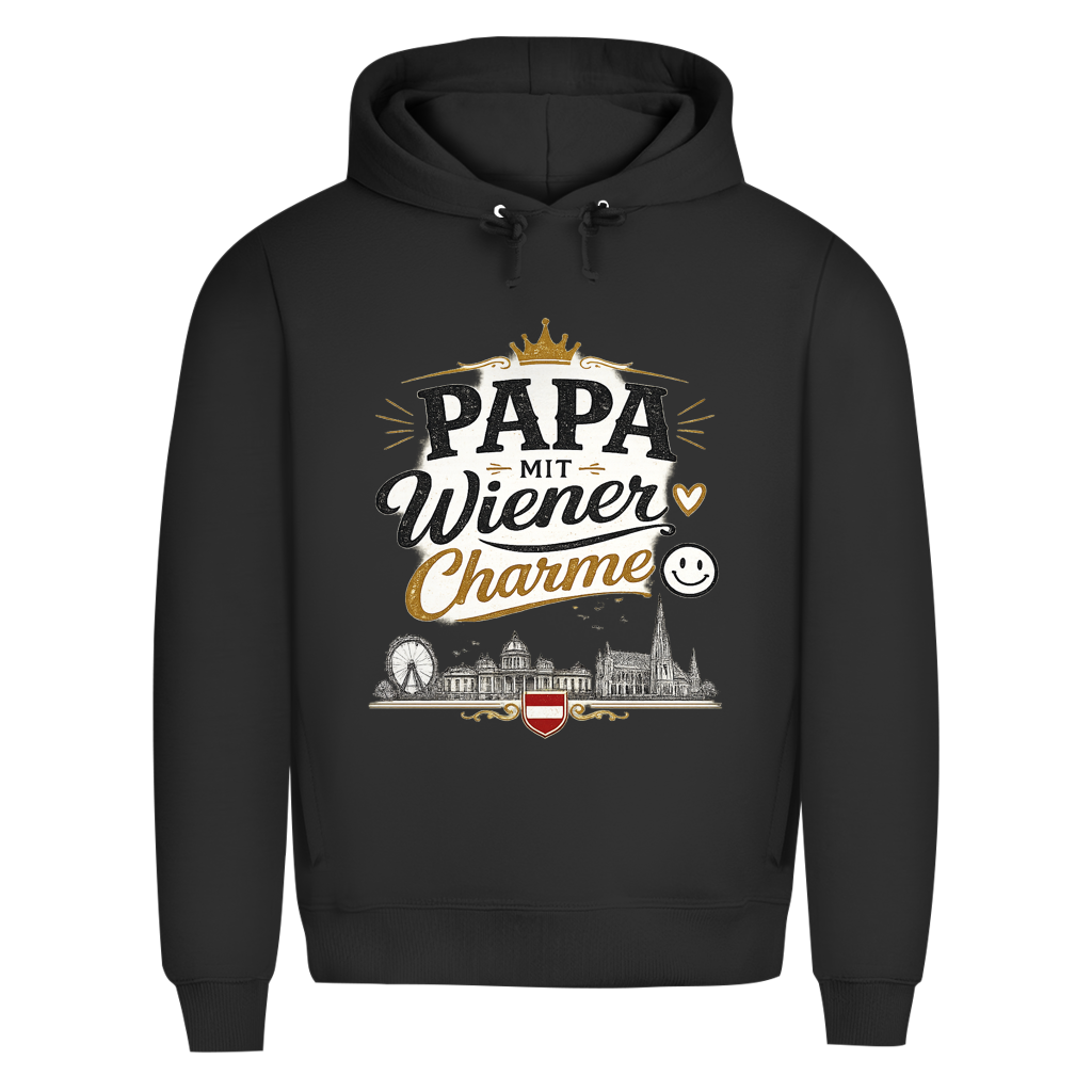 Herren Premium Bio Hoodie – Papa mit Wiener Charme | Österreich