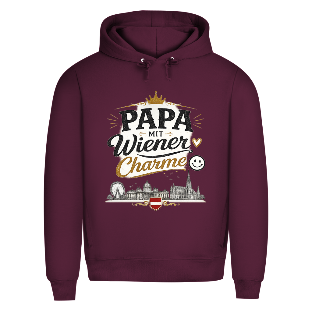 Herren Premium Bio Hoodie – Papa mit Wiener Charme | Österreich