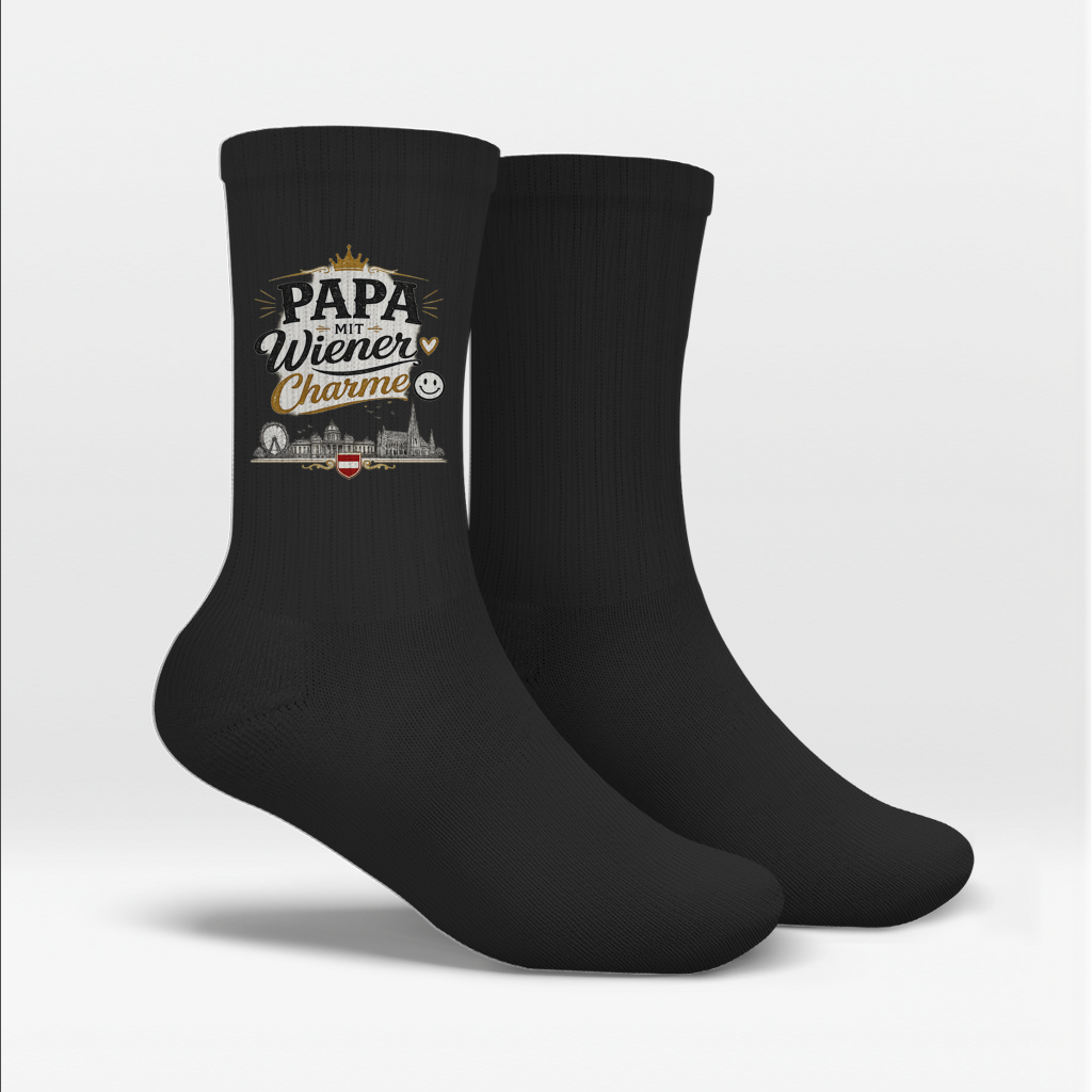 Crew Socken – Papa mit Wiener Charme | Vatertag Geschenk Österreich