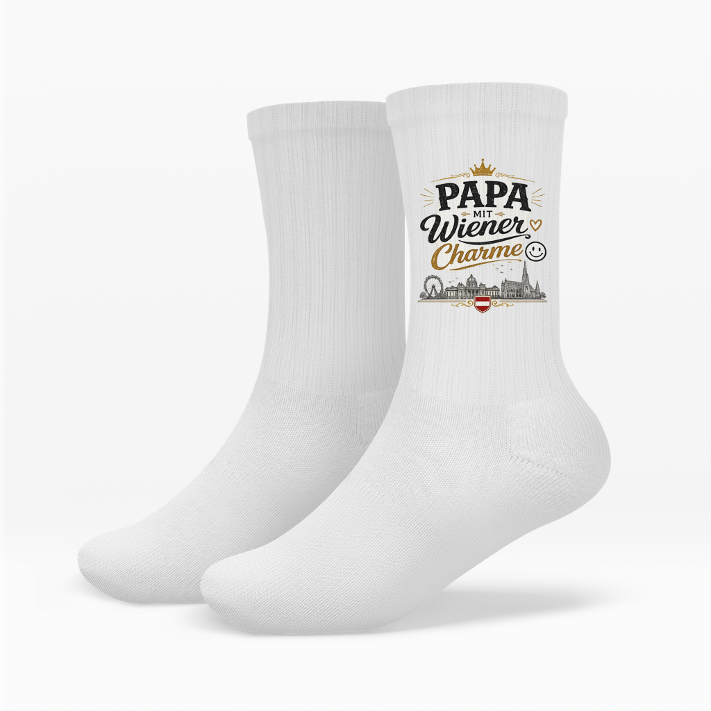 Crew Socken – Papa mit Wiener Charme | Vatertag Geschenk Österreich