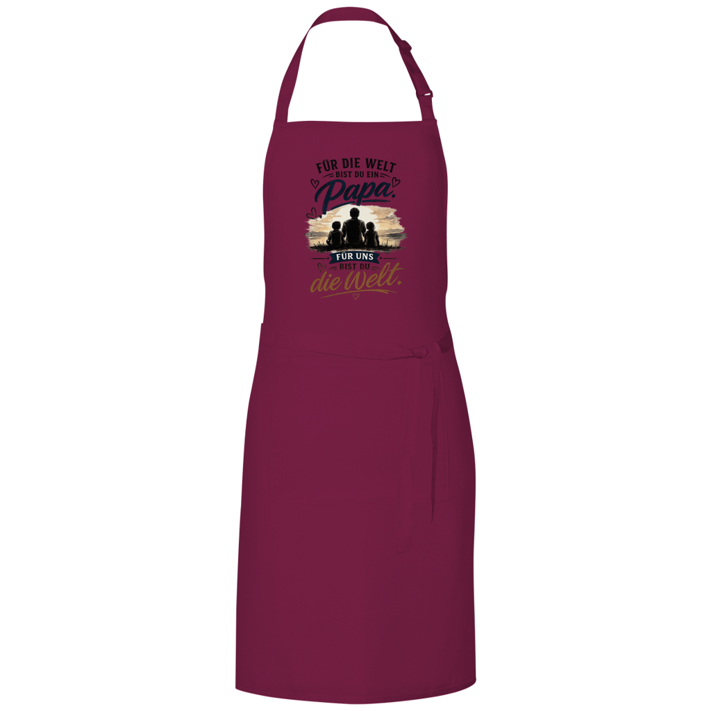 Grillschürze „Für die Welt bist du ein Papa“ – Vatertag Geschenk für Grillmeister