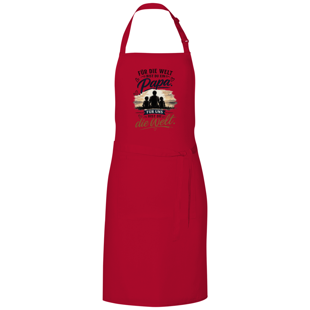 Grillschürze „Für die Welt bist du ein Papa“ – Vatertag Geschenk für Grillmeister