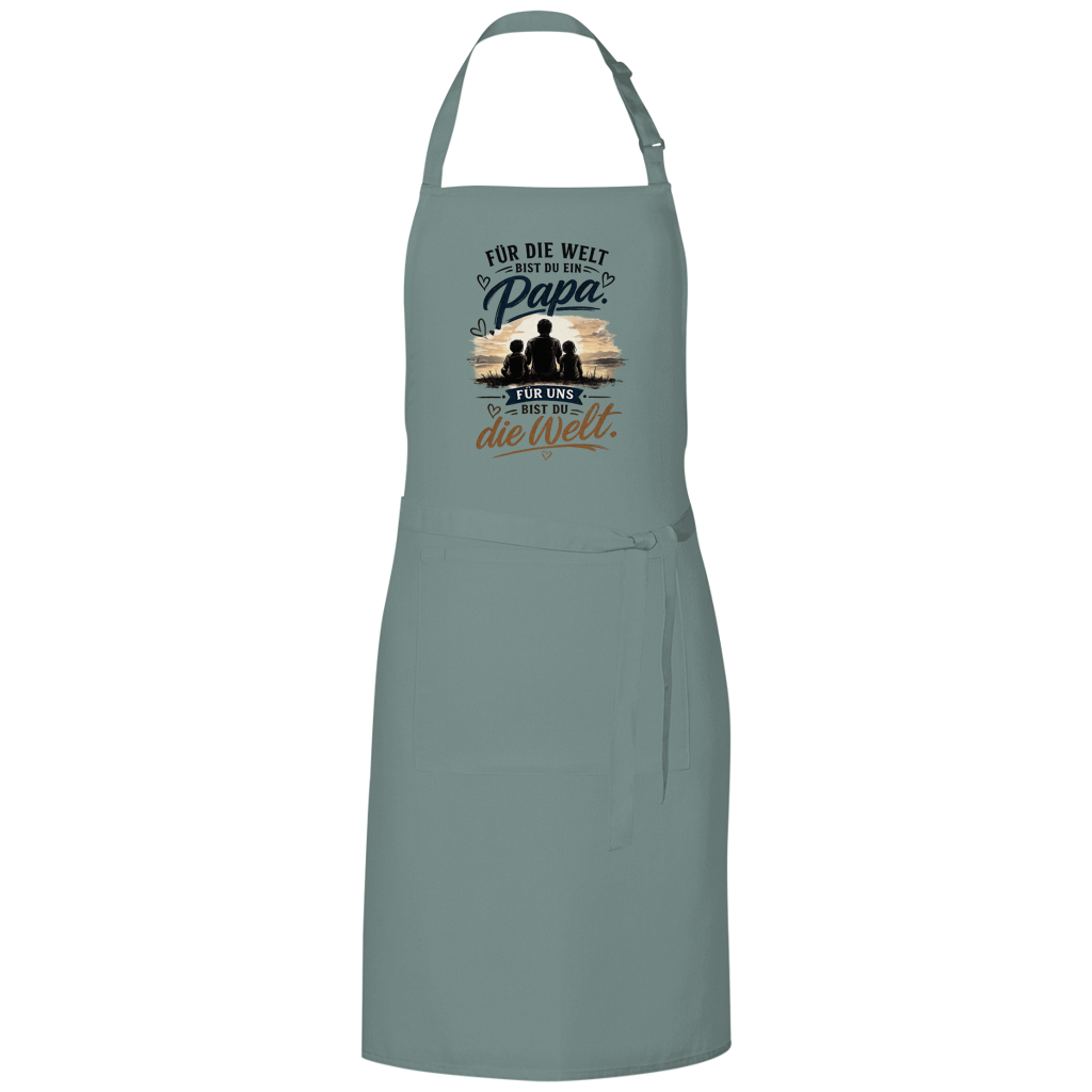 Grillschürze „Für die Welt bist du ein Papa“ – Vatertag Geschenk für Grillmeister