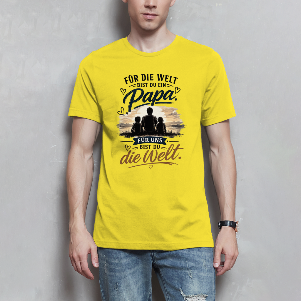 Herren T-Shirt „Für die Welt bist du ein Papa“ – Vatertag Geschenk für Papa