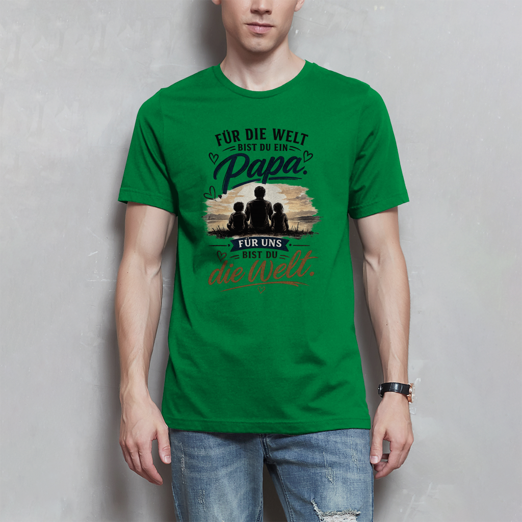Herren T-Shirt „Für die Welt bist du ein Papa“ – Vatertag Geschenk für Papa