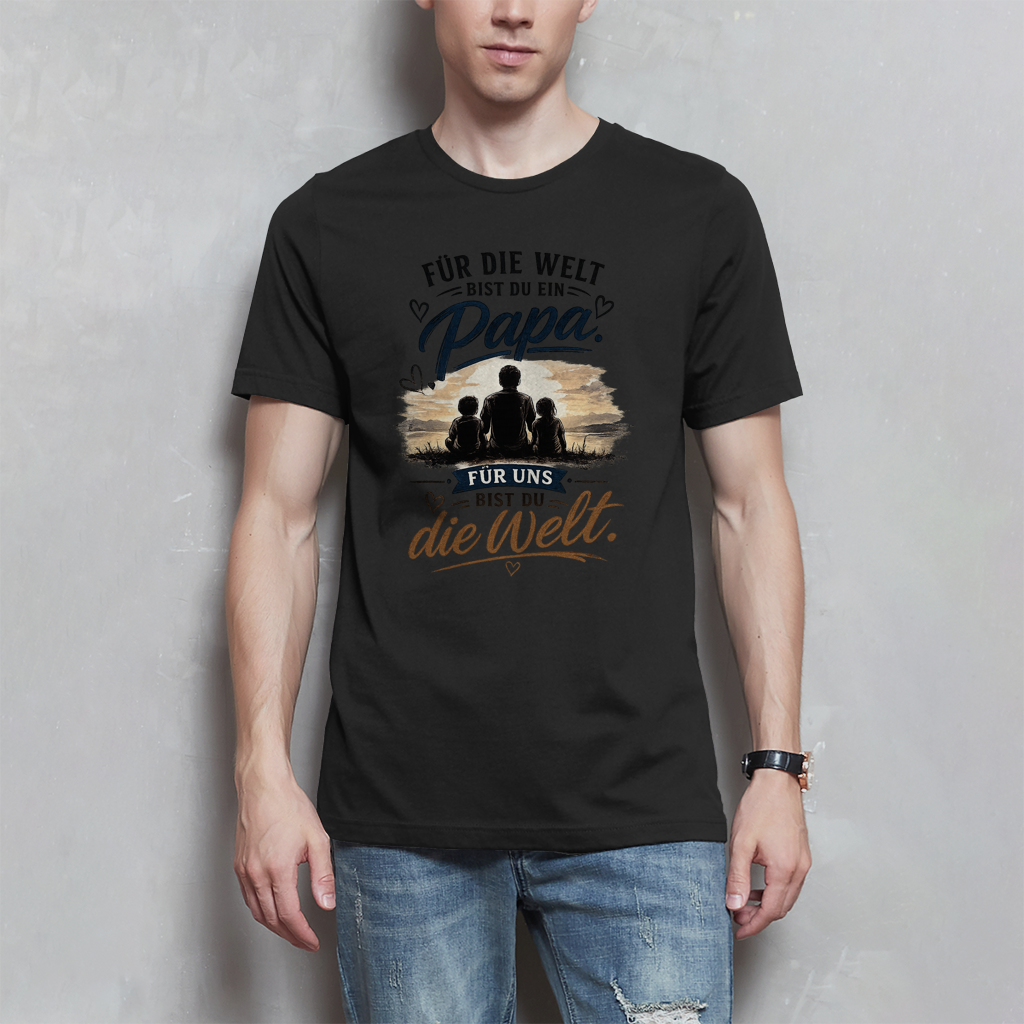 Herren T-Shirt „Für die Welt bist du ein Papa“ – Vatertag Geschenk für Papa