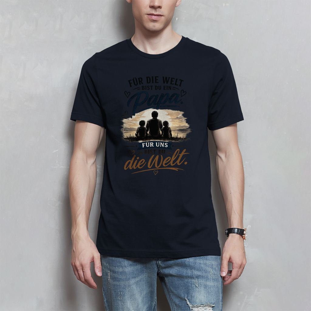Herren T-Shirt „Für die Welt bist du ein Papa“ – Vatertag Geschenk für Papa