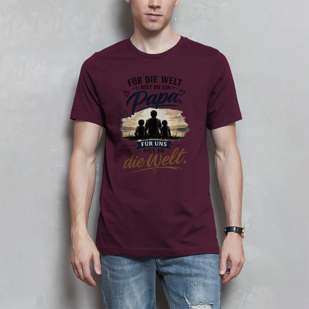Herren T-Shirt „Für die Welt bist du ein Papa“ – Vatertag Geschenk für Papa