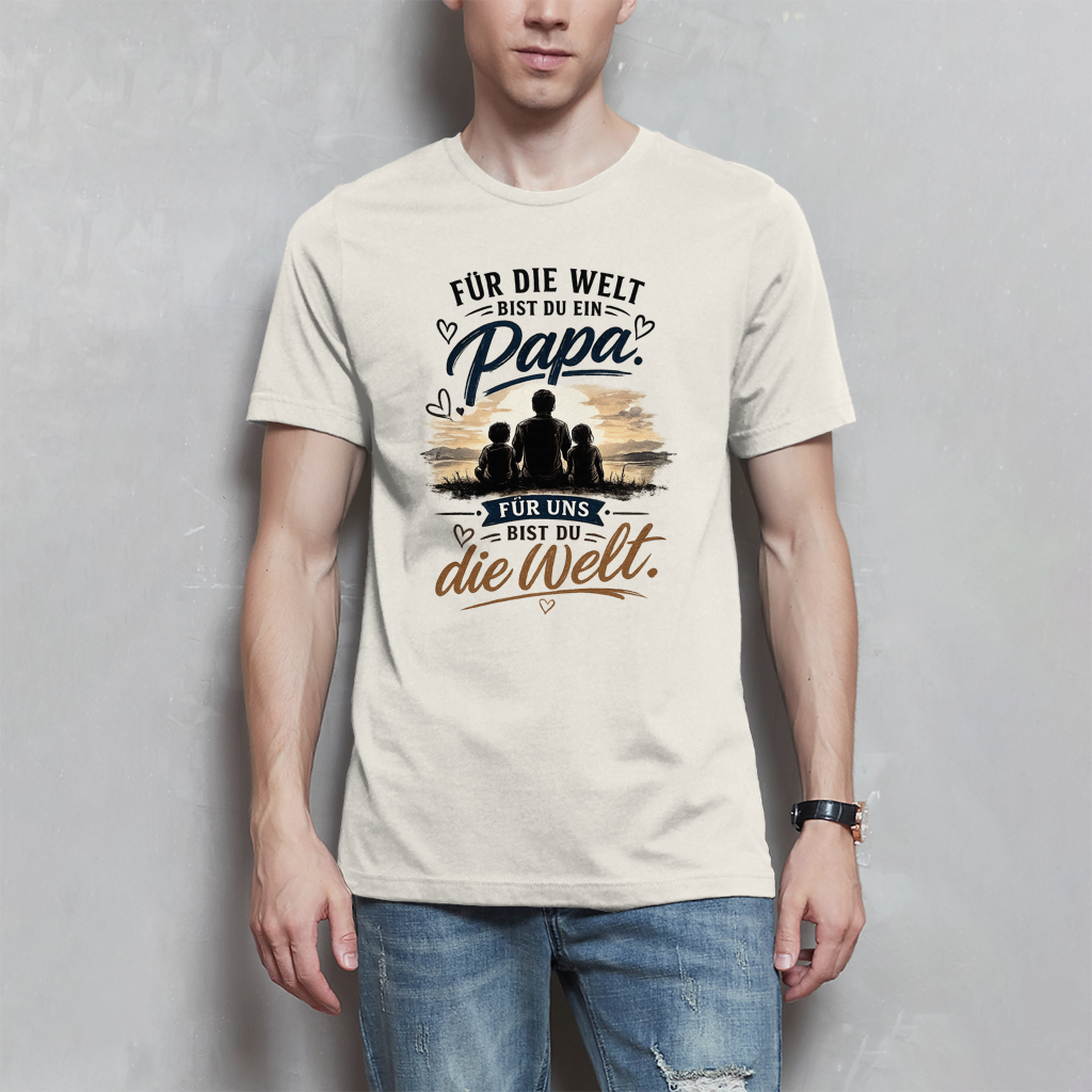 Herren T-Shirt „Für die Welt bist du ein Papa“ – Vatertag Geschenk für Papa