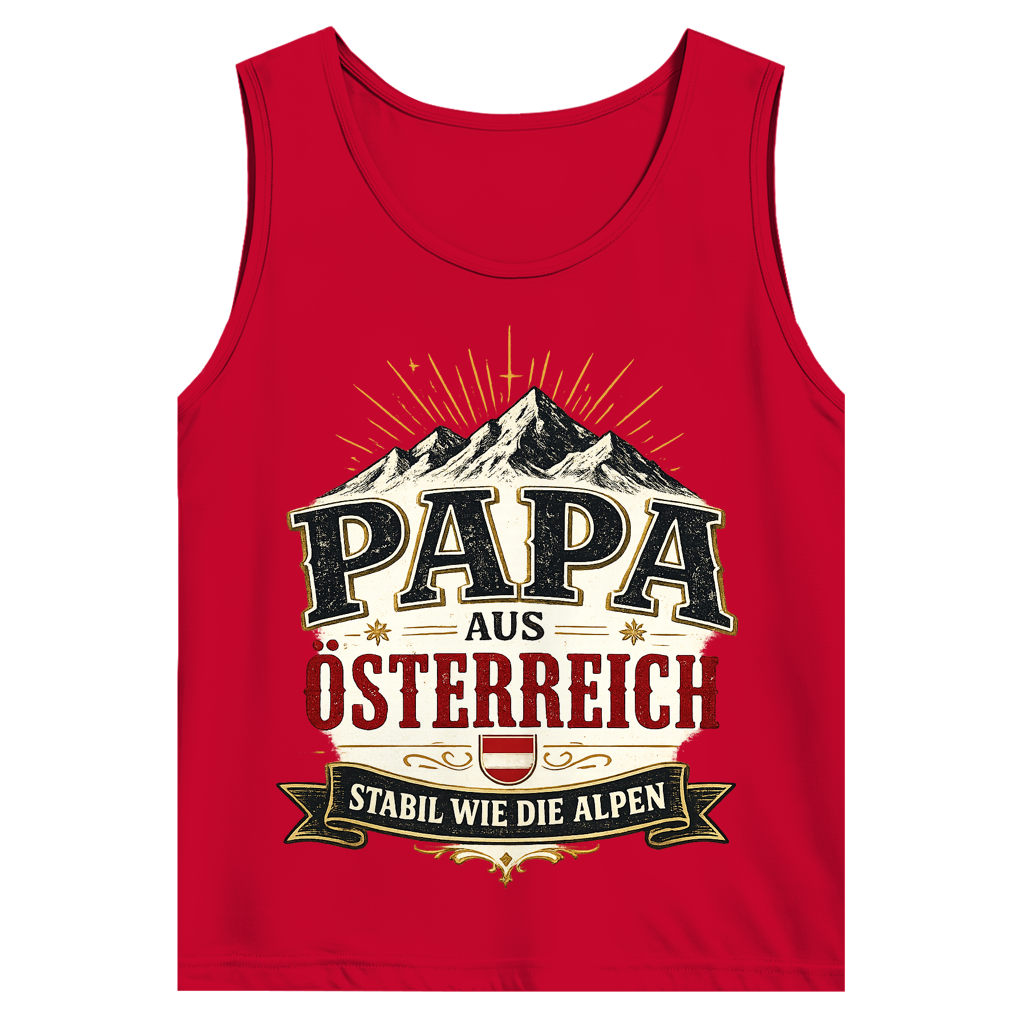 Herren Tank Top „Papa aus Österreich – stabil wie die Alpen“ | Vatertag Geschenk