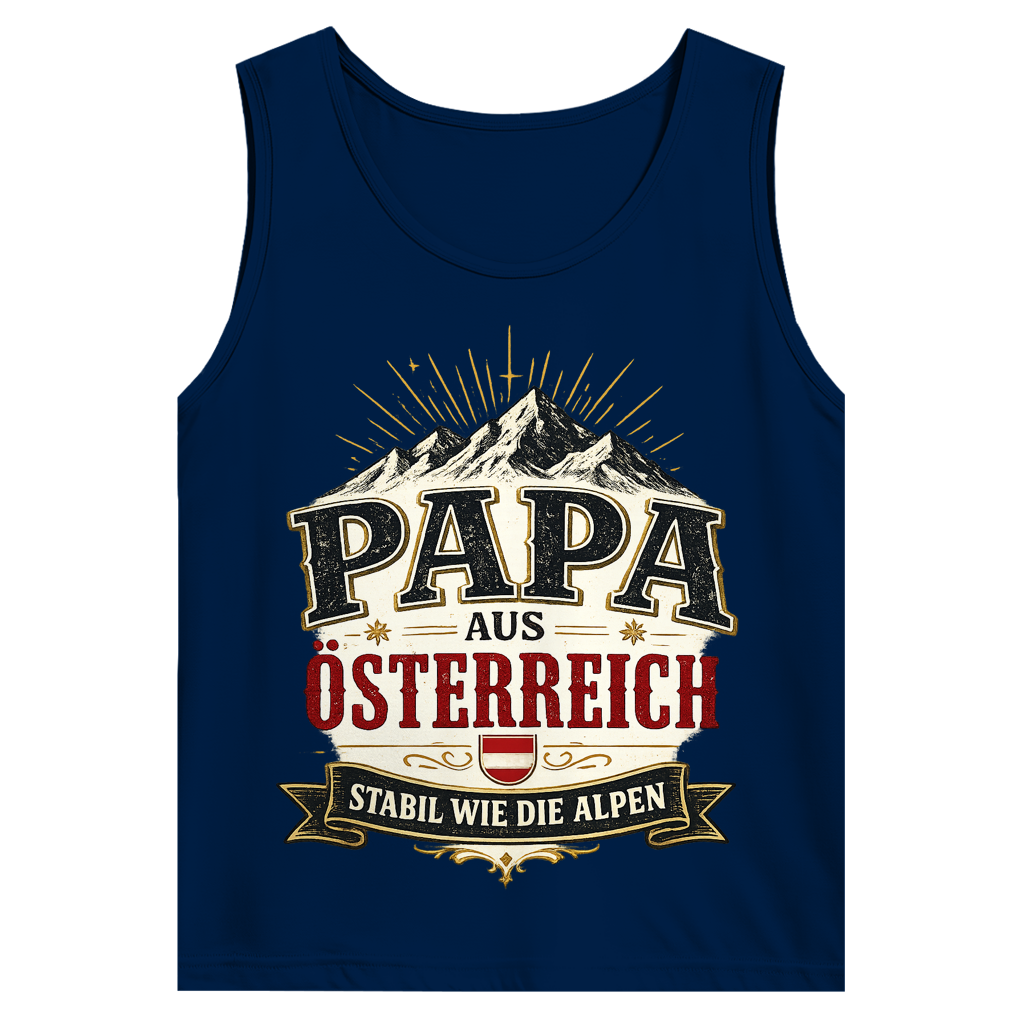 Herren Tank Top „Papa aus Österreich – stabil wie die Alpen“ | Vatertag Geschenk