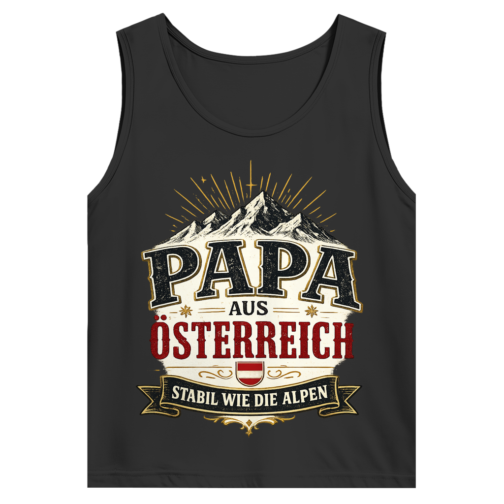 Herren Tank Top „Papa aus Österreich – stabil wie die Alpen“ | Vatertag Geschenk
