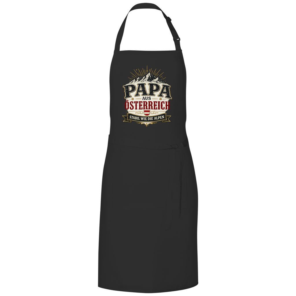 Grillschürze „Papa aus Österreich – stabil wie die Alpen“ | Vatertag Geschenk