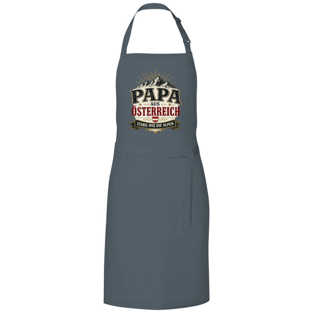 Grillschürze „Papa aus Österreich – stabil wie die Alpen“ | Vatertag Geschenk
