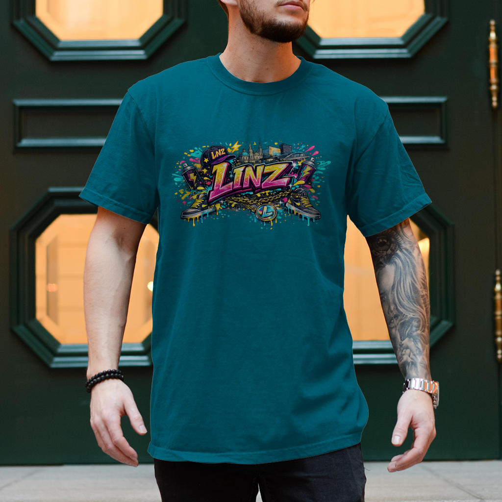 Herren T-Shirt LINZ Graffiti Style – Austria Street Vibes Kollektion
