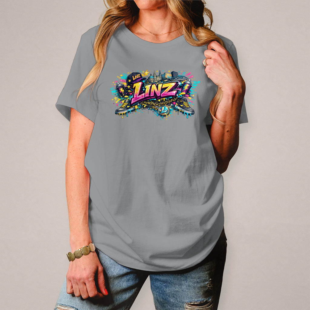 Damen T-Shirt LINZ Graffiti Style – Austria Street Vibes Kollektion