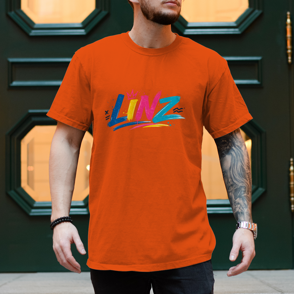 Muška majica LINZ Retro Graffiti Style – Kolekcija Austria Street Vibes