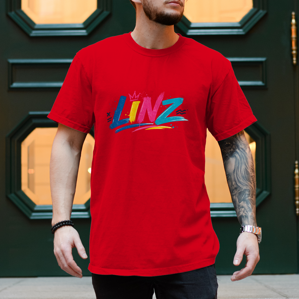 Muška majica LINZ Retro Graffiti Style – Kolekcija Austria Street Vibes