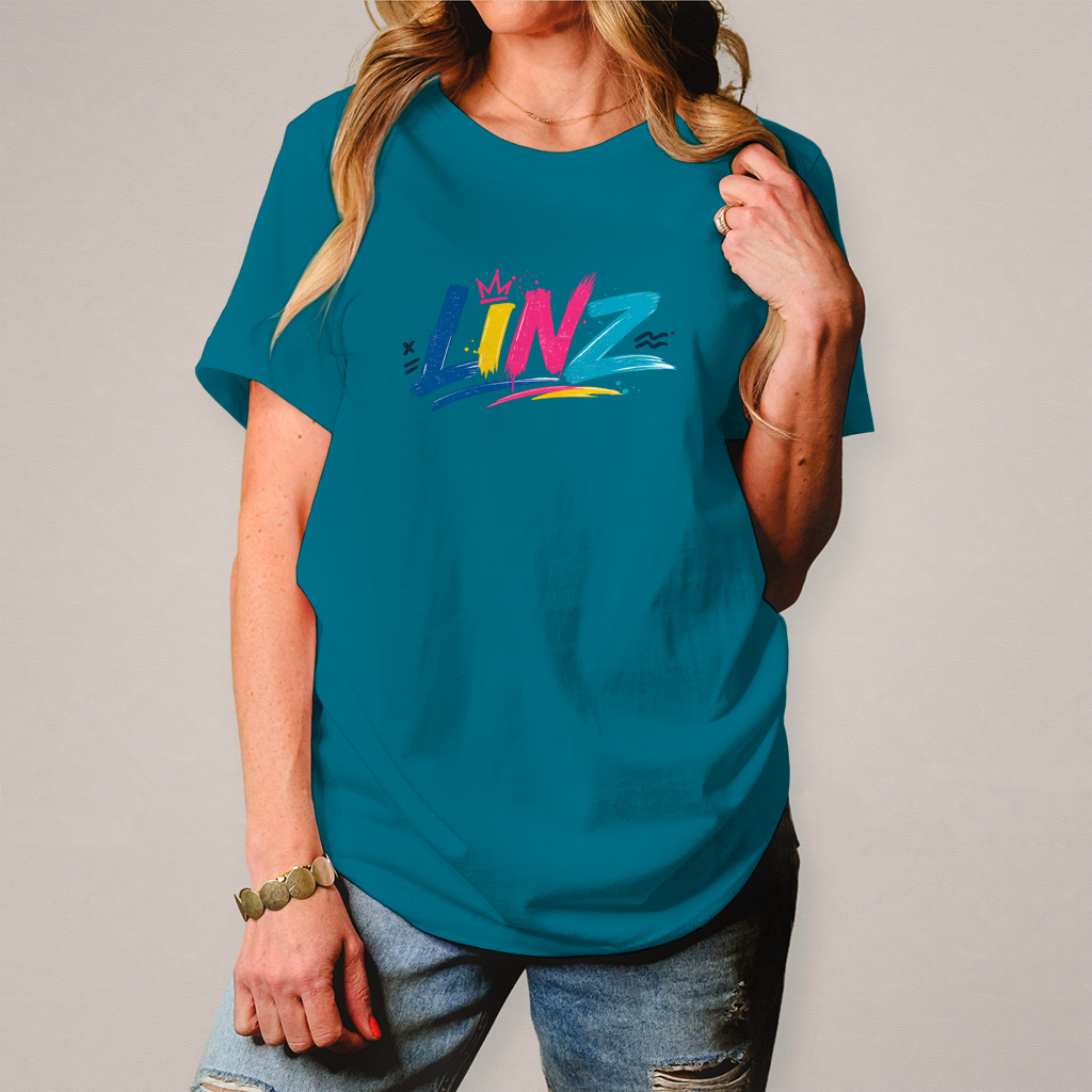 Herren T-Shirt LINZ Retro Graffiti Style – Austria Street Vibes Kollektion