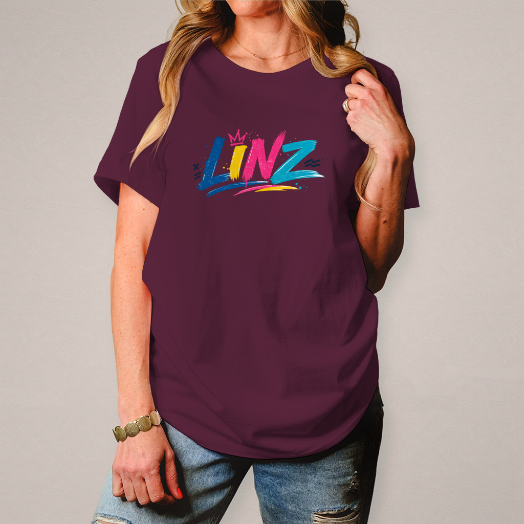 Herren T-Shirt LINZ Retro Graffiti Style – Austria Street Vibes Kollektion
