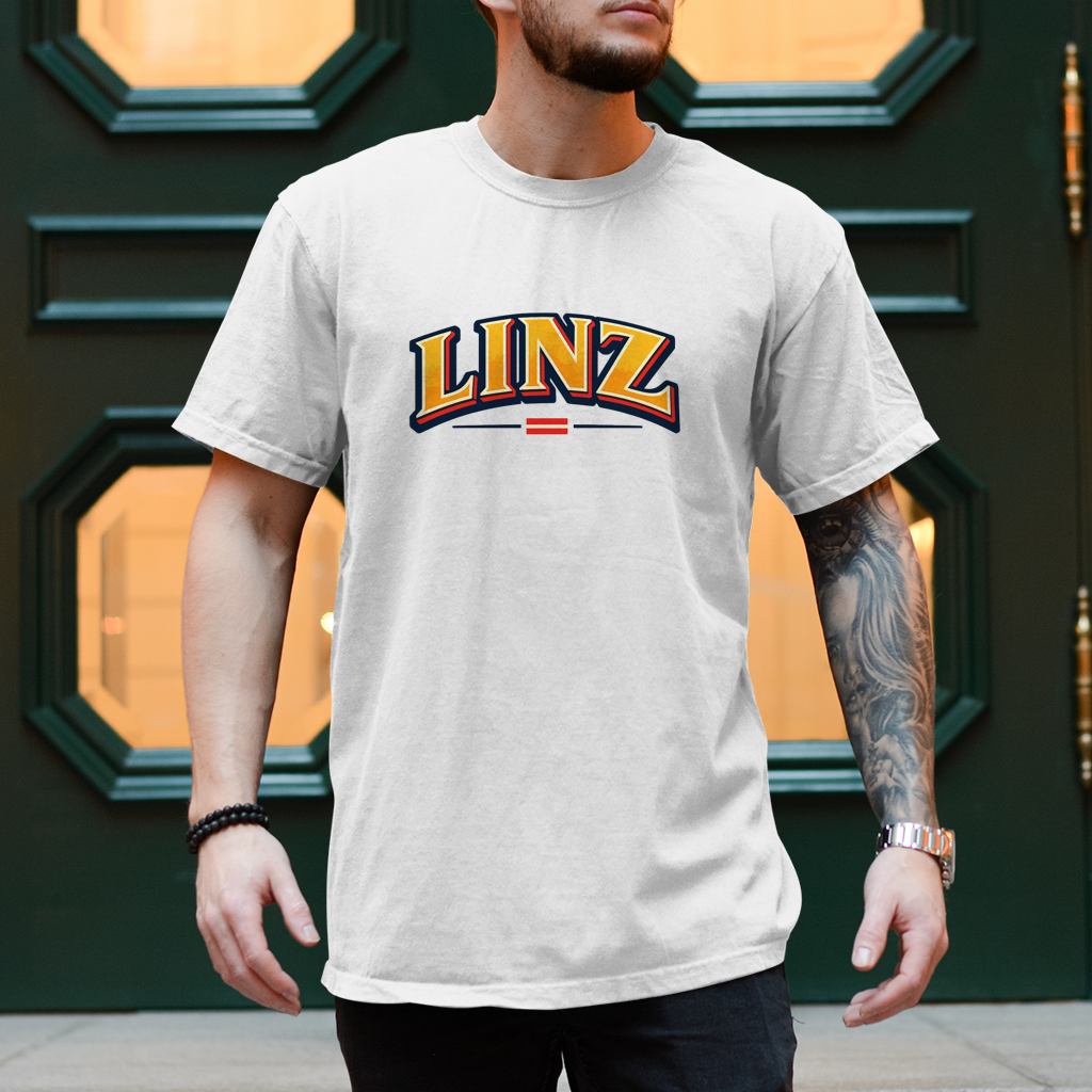 Herren T-Shirt LINZ Vintage College Style – Austria Street Vibes Kollektion