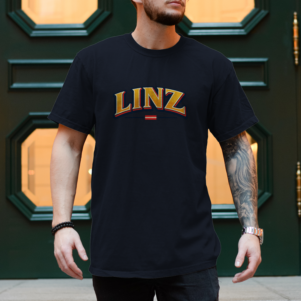 Herren T-Shirt LINZ Vintage College Style – Austria Street Vibes Kollektion