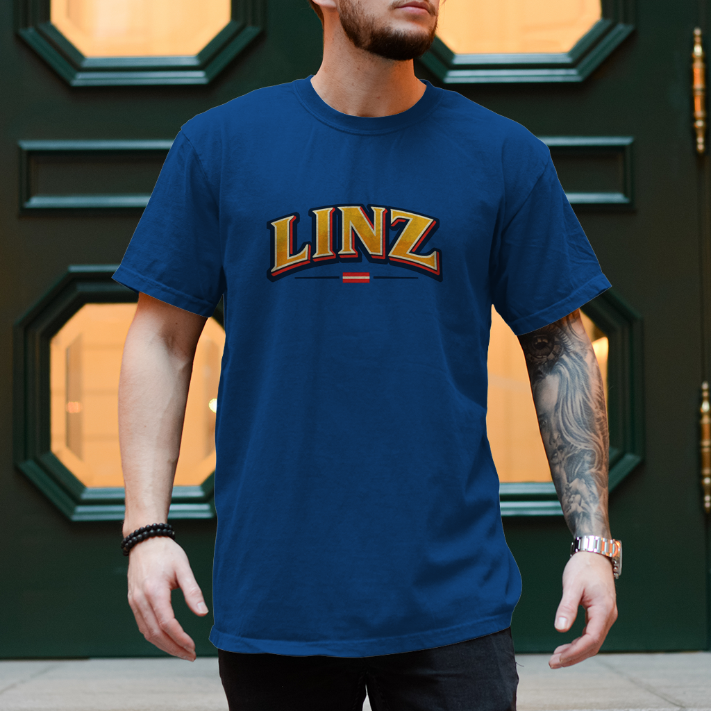 Herren T-Shirt LINZ Vintage College Style – Austria Street Vibes Kollektion