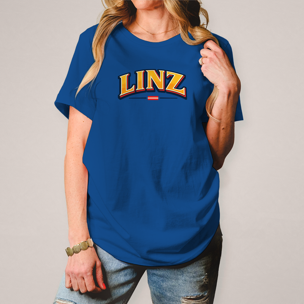 Damen T-Shirt LINZ Vintage College Style – Austria Street Vibes Kollektion