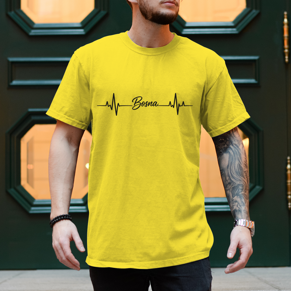 Herren T-Shirt „Bosna Heartbeat“ – Minimalistisches Bosnien Streetwear Shirt
