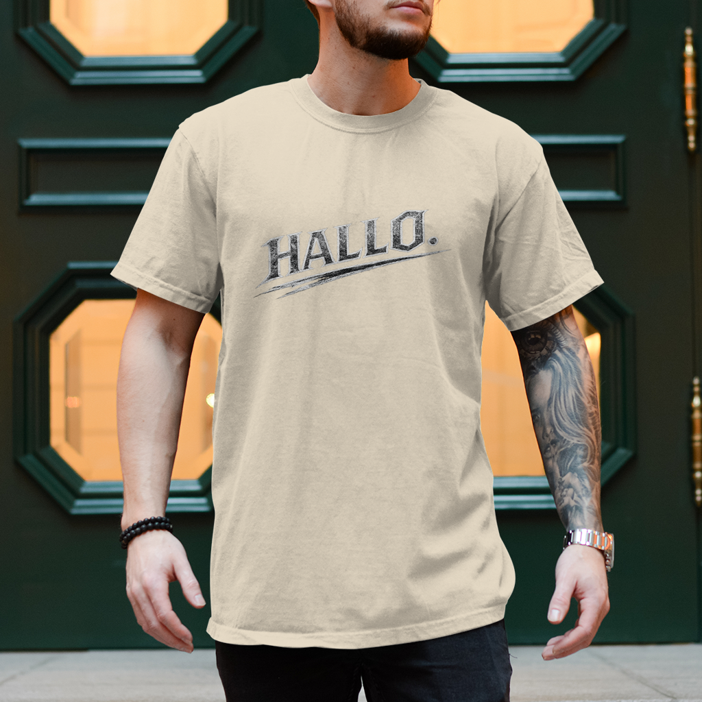 Herren T-Shirt „Hallo“