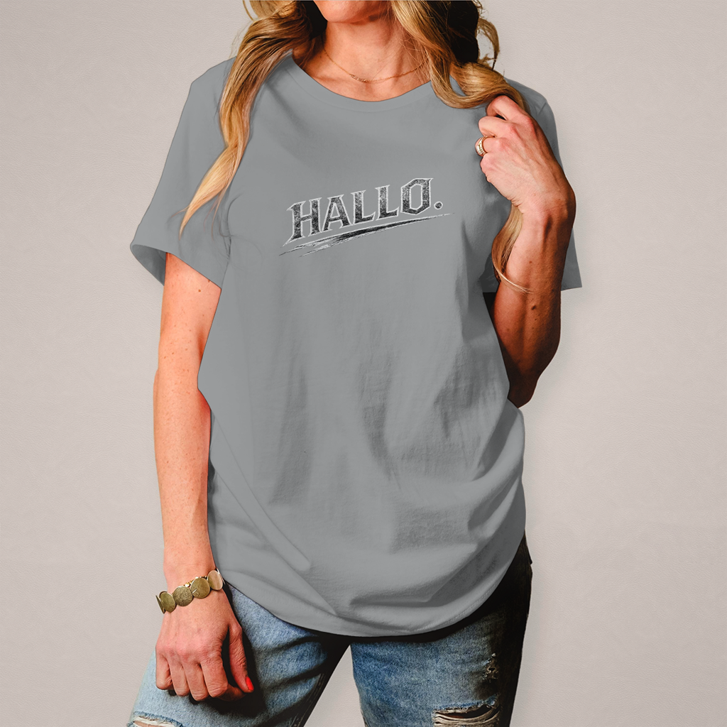 Damen T-Shirt „Hallo“