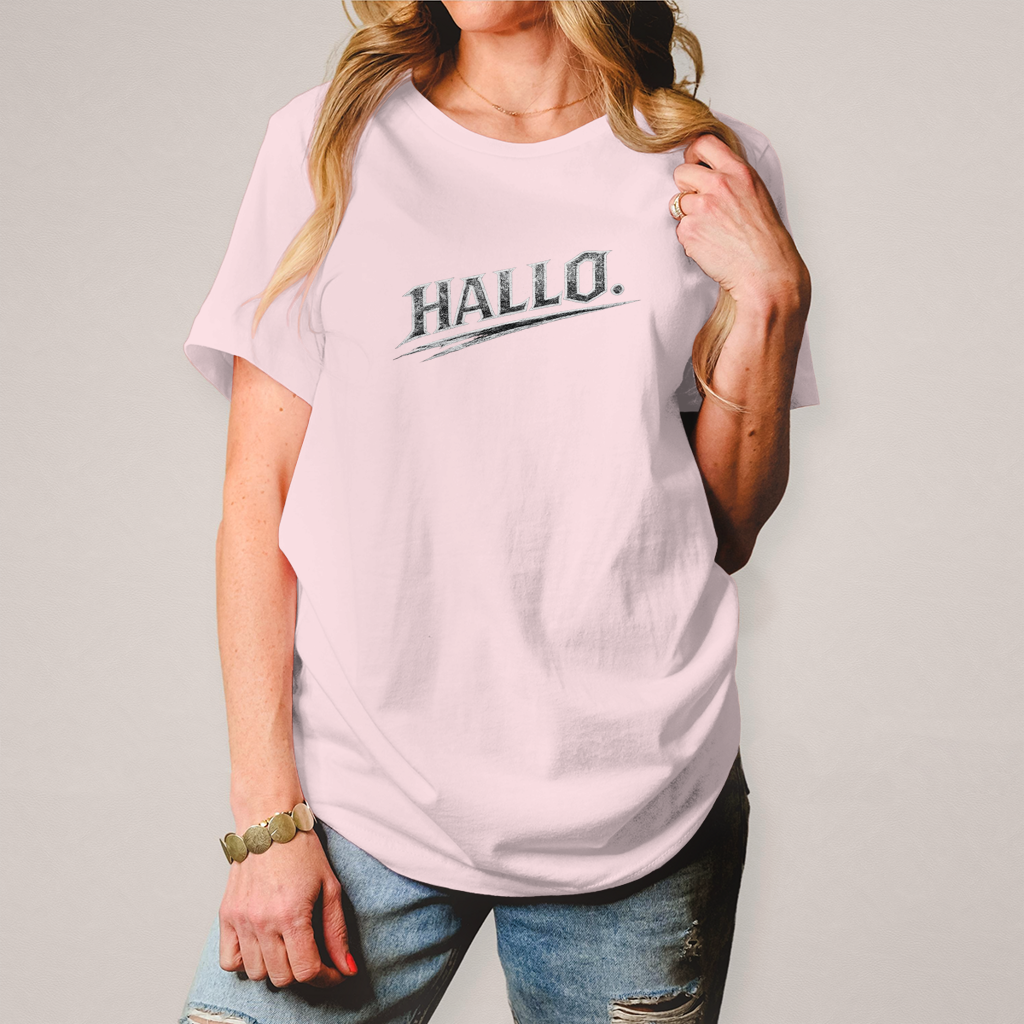 Damen T-Shirt „Hallo“