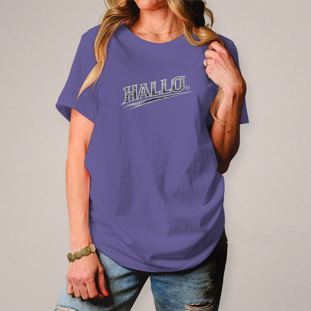 Damen T-Shirt „Hallo“