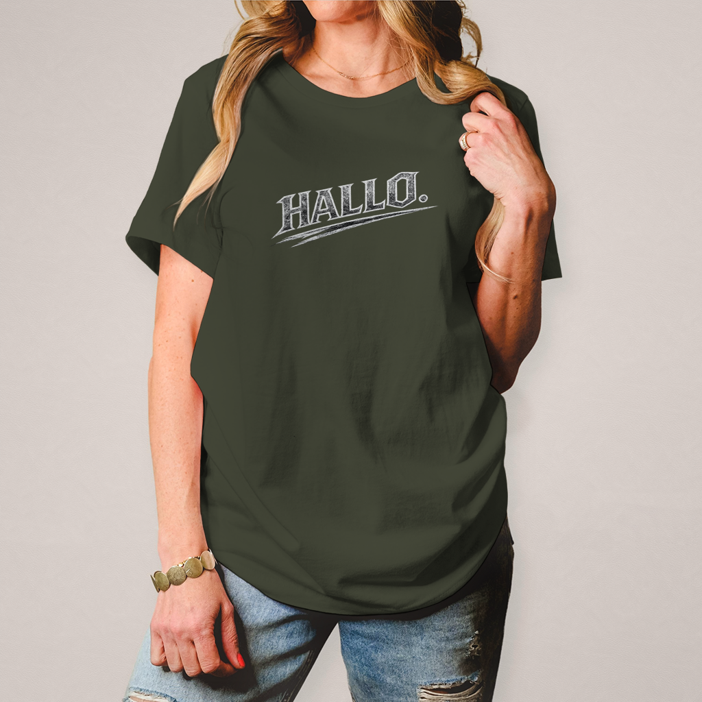 Damen T-Shirt „Hallo“